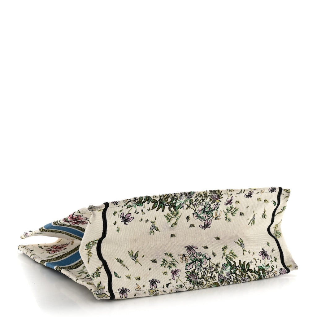 Canvas Embroidered Large D-Constellation Book Tote Latte Multicolor