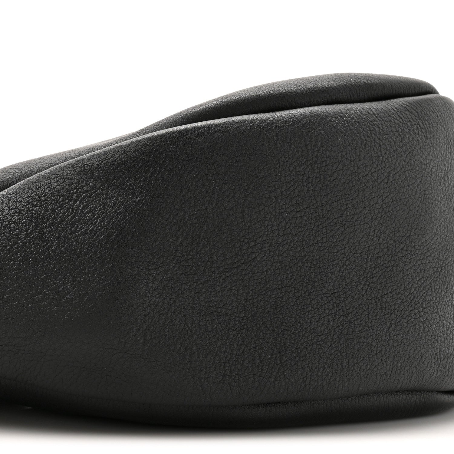 Grained Calfskin Small Slouchy Banana Bag Black