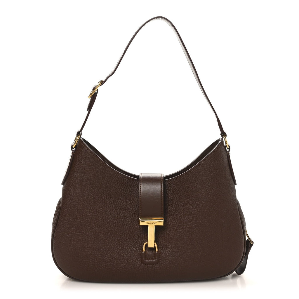 Pebbled Calfskin Monarch Hobo Bag Saddle Brown