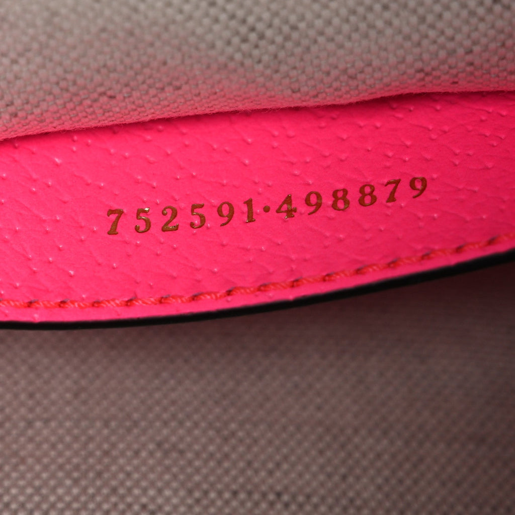 GG Supreme Monogram Textured Dollar Calfskin Web Ophidia Small Crossbody Bag Beige Ebony Fuchsia