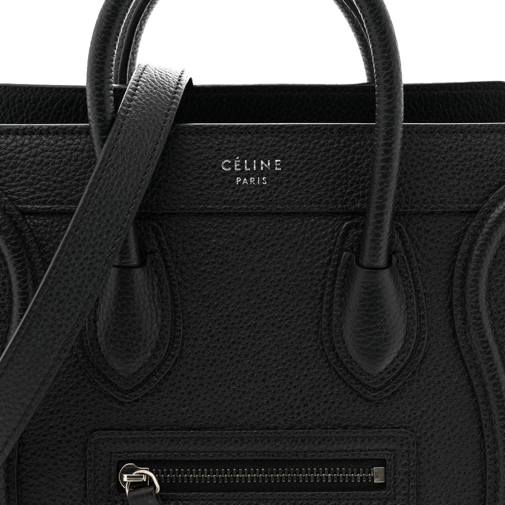 Drummed Calfskin Nano Luggage Black
