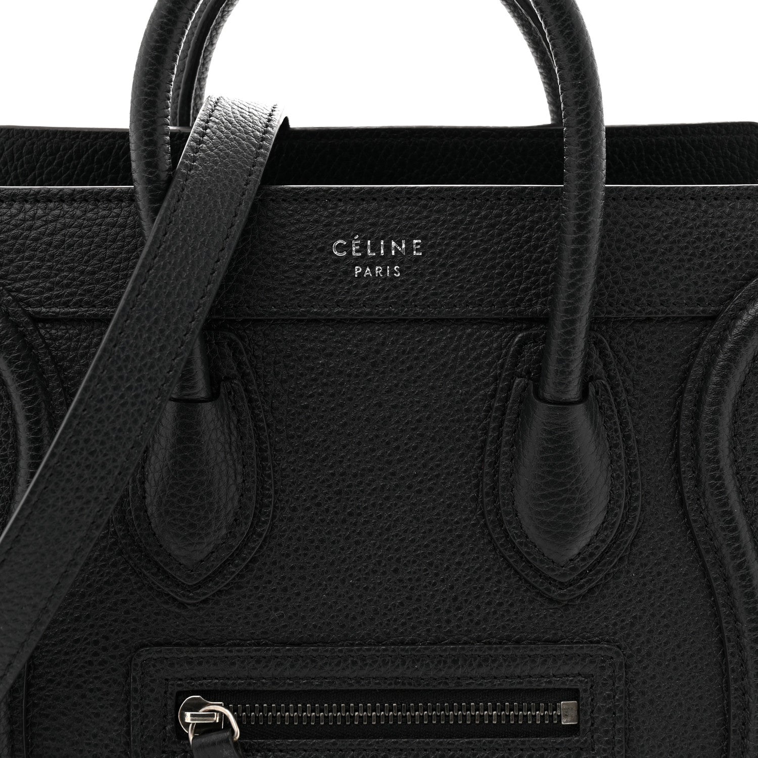 Drummed Calfskin Nano Luggage Black