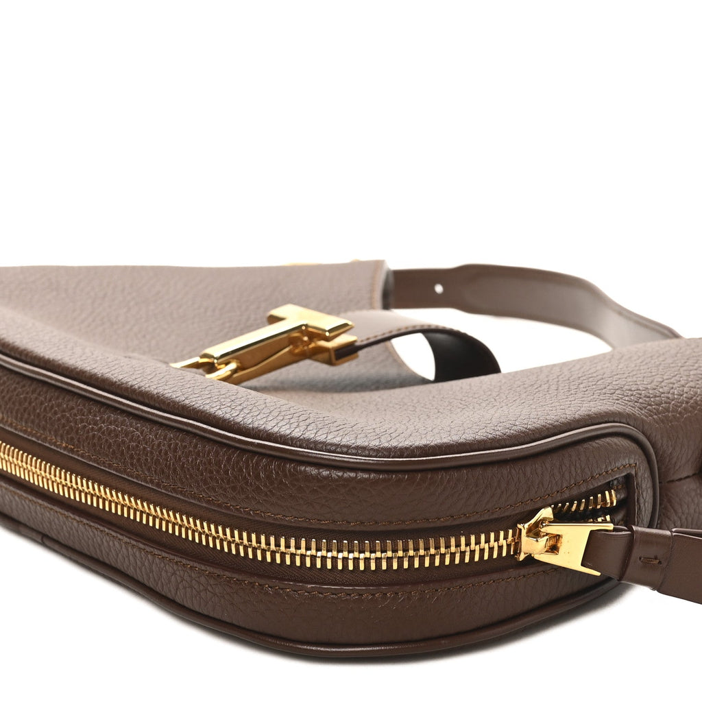 Pebbled Calfskin Monarch Hobo Bag Saddle Brown