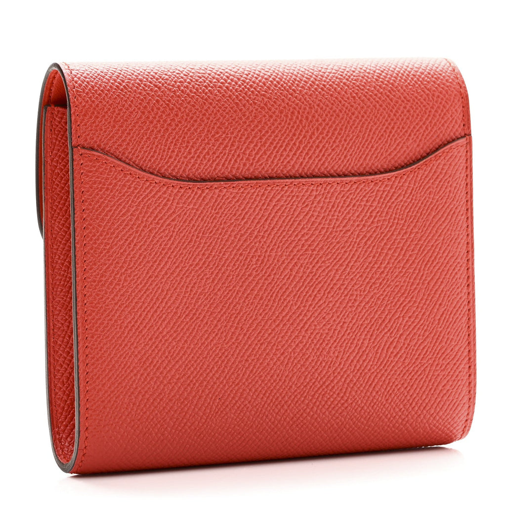 Epsom Enamel Constance Short Wallet Capucine Bleu Brighton