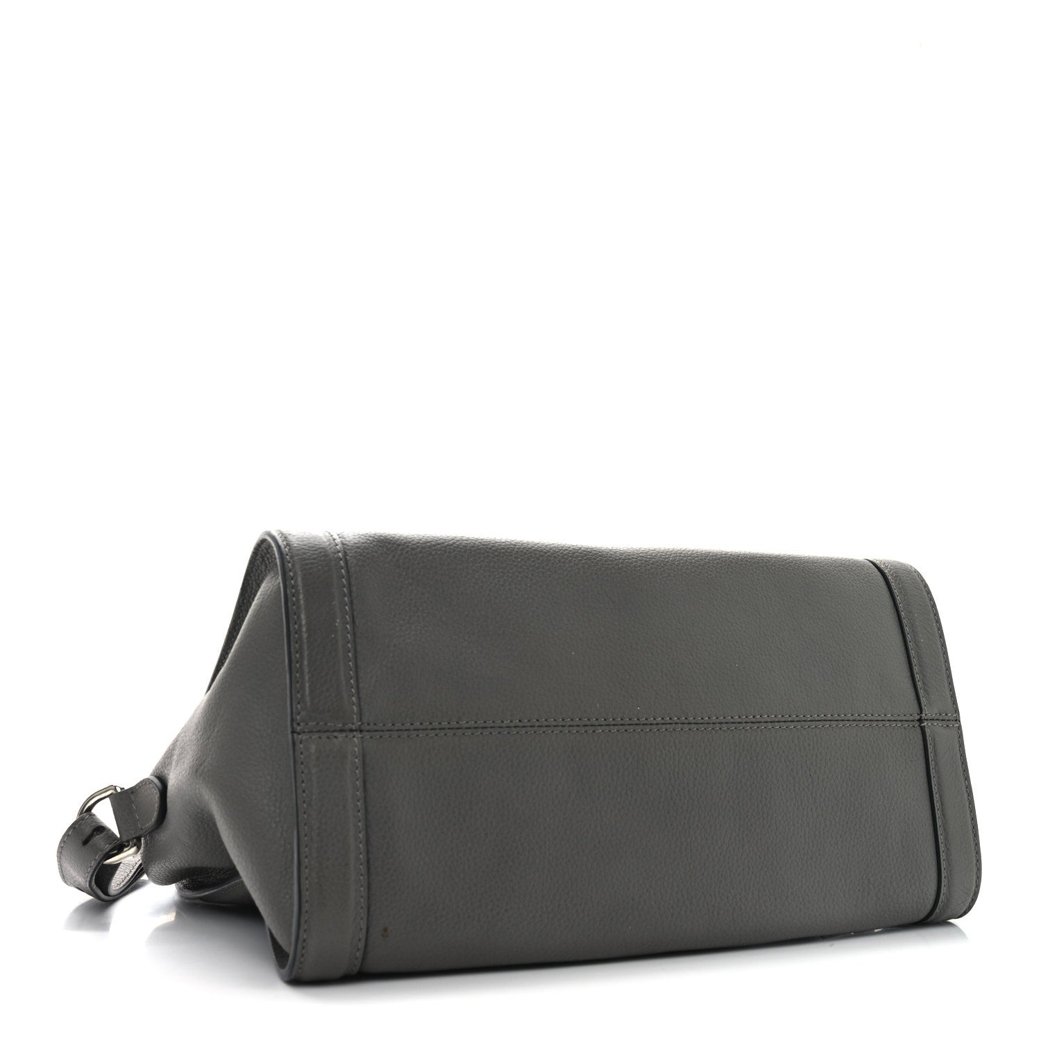 Pebbled Calfskin Small Skull Padlock Zip Around Tote Dark Grey