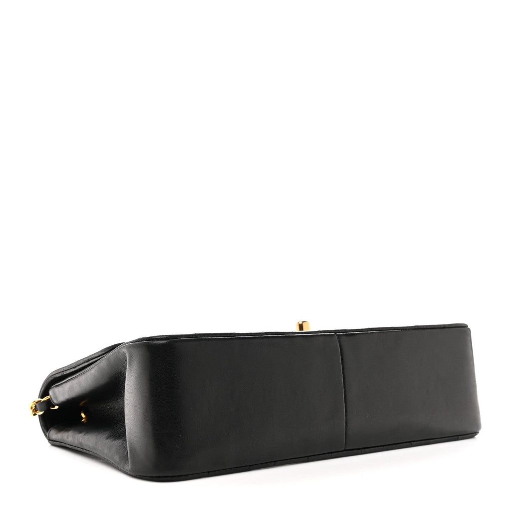Lambskin Quilted Medium Single Flap Black