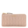 Nappa Matelasse Zip Around Wallet Pomice