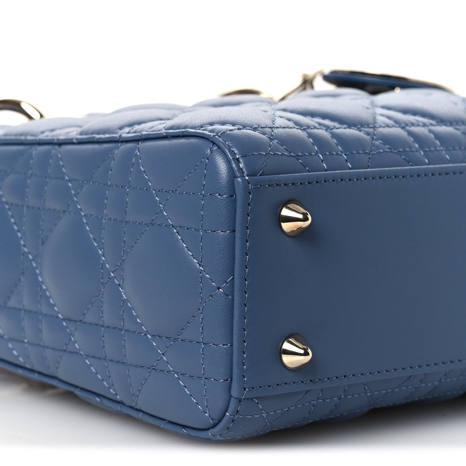 Lambskin Cannage Small My ABCDior Lady Dior Blue Denim