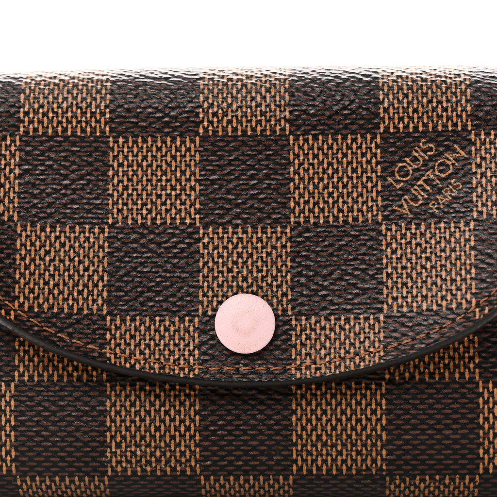 Damier Ebene Rosalie Coin Purse Rose Ballerine