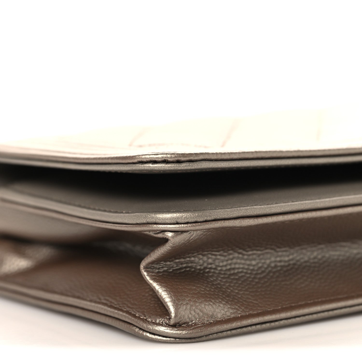 Metallic Caviar Quilted Boy Wallet On Chain WOC Copper