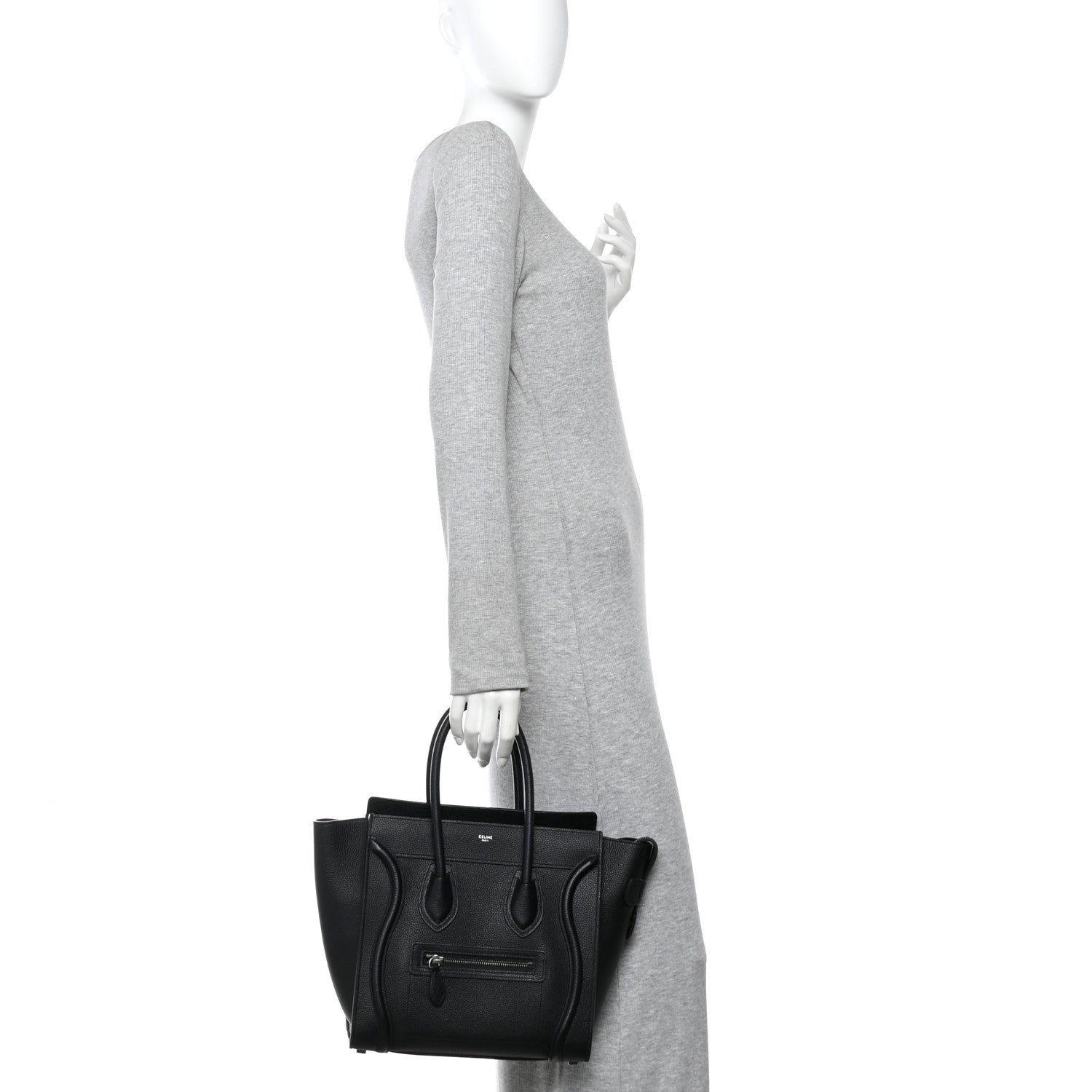 Drummed Calfskin Micro Luggage Black