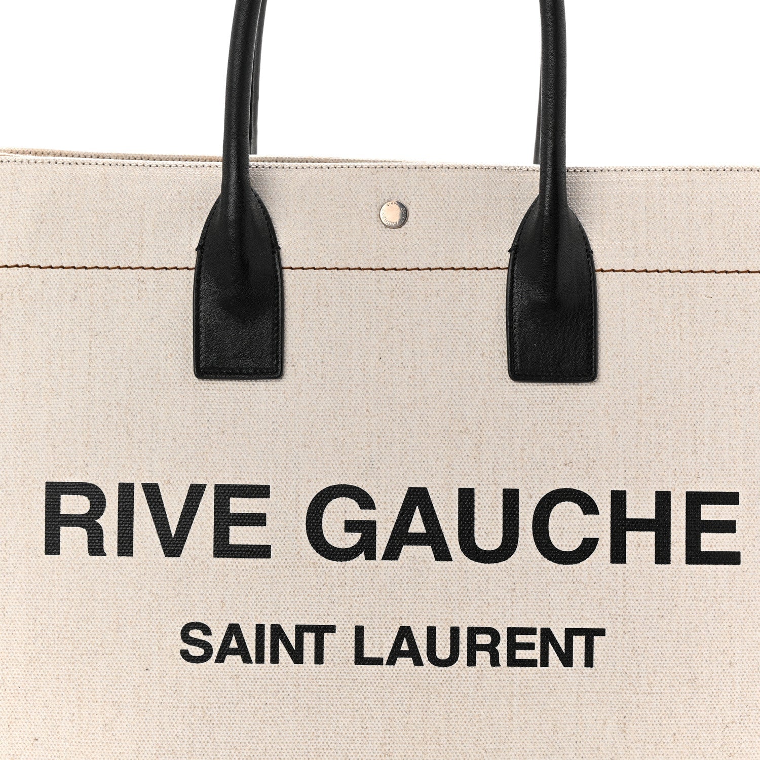 Linen Calfskin Rive Gauche Tote Greggio Natural