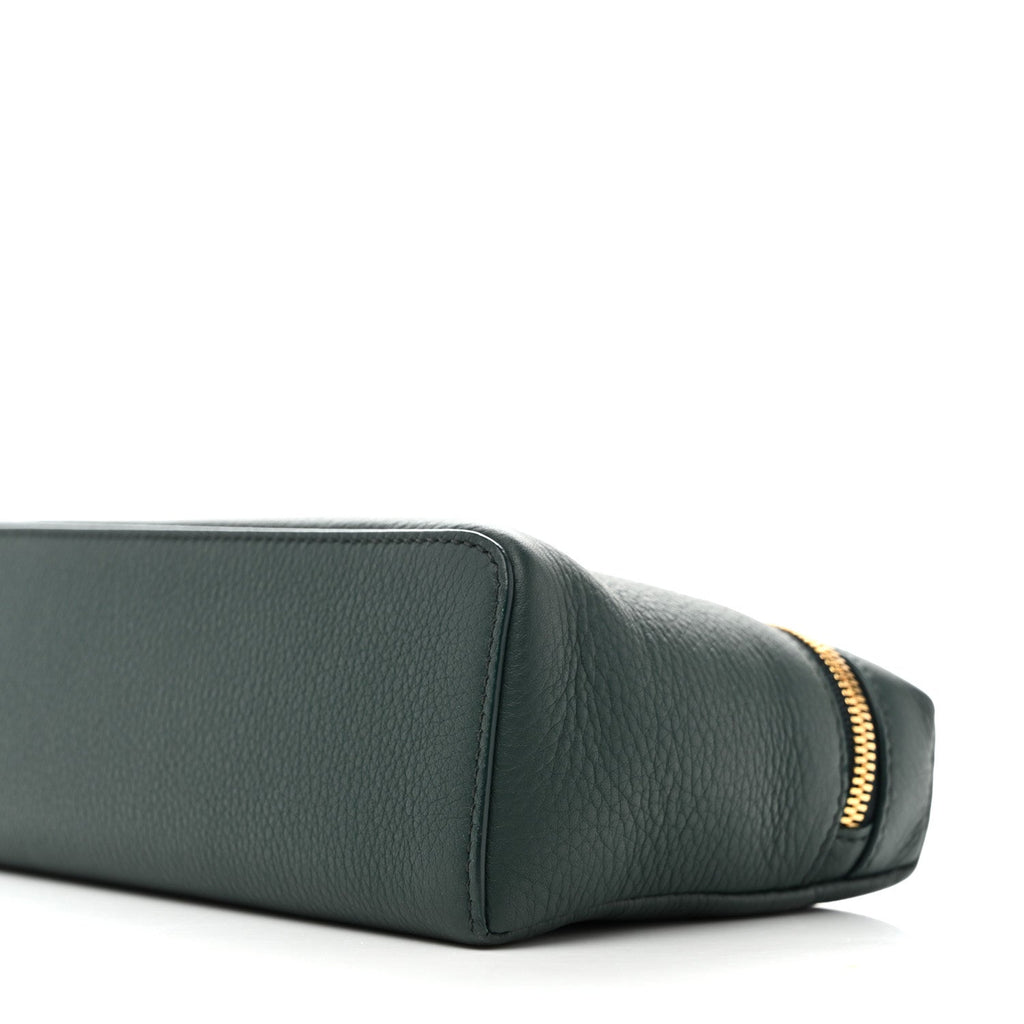 Grained Calfskin L19 Extra Pocket Pouch New Petrolio