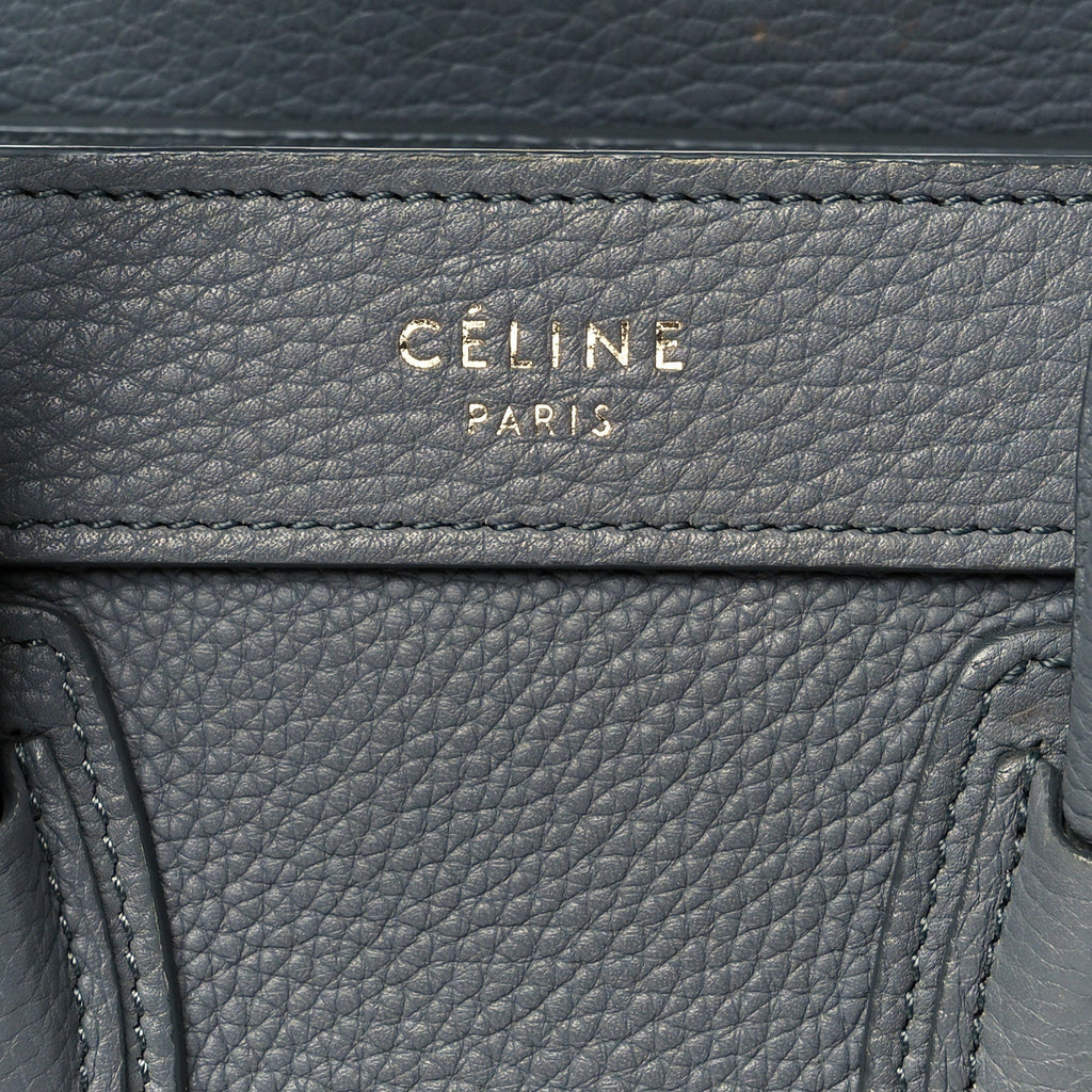Drummed Calfskin Nano Luggage Kohl
