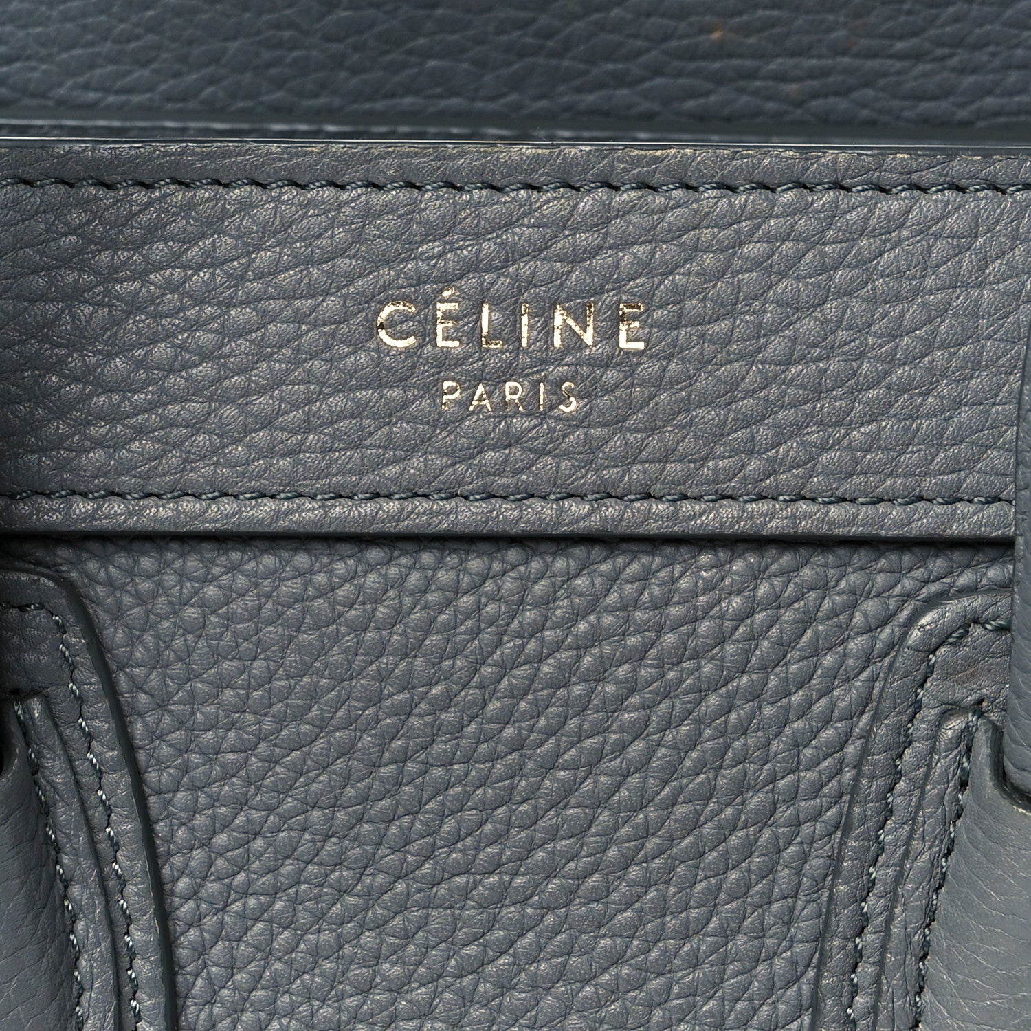 Drummed Calfskin Nano Luggage Kohl