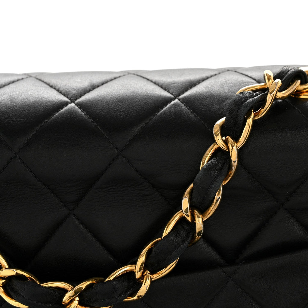 Lambskin Quilted XL Jumbo Single Flap Black