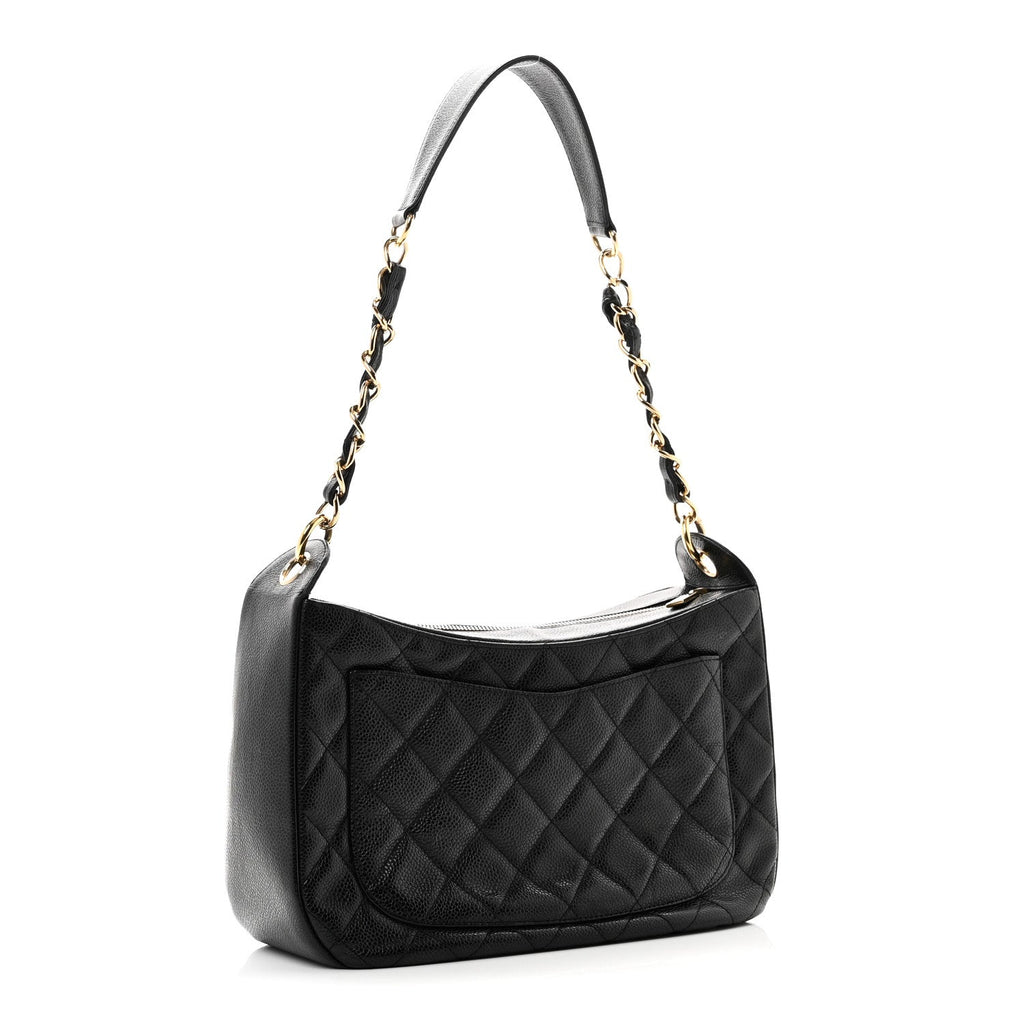 Caviar Quilted Timeless CC Shoulder Bag Black