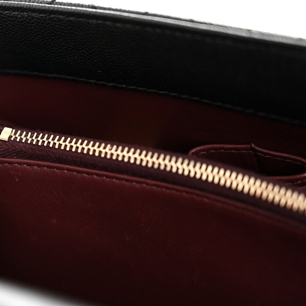 Caviar Quilted Small Coco Handle Flap Black