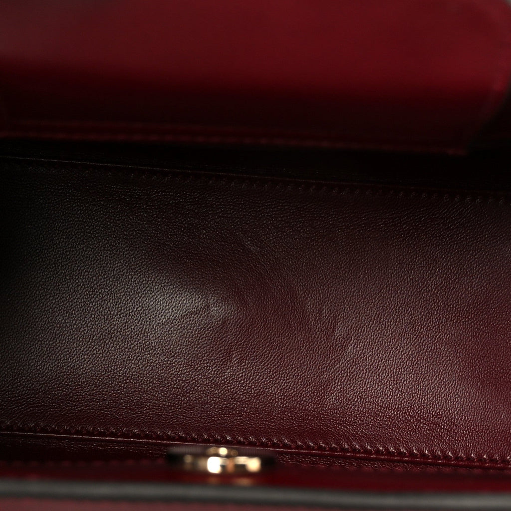 Sweetbread Calfskin Mini Diana Tote Bag Rosso Ancora