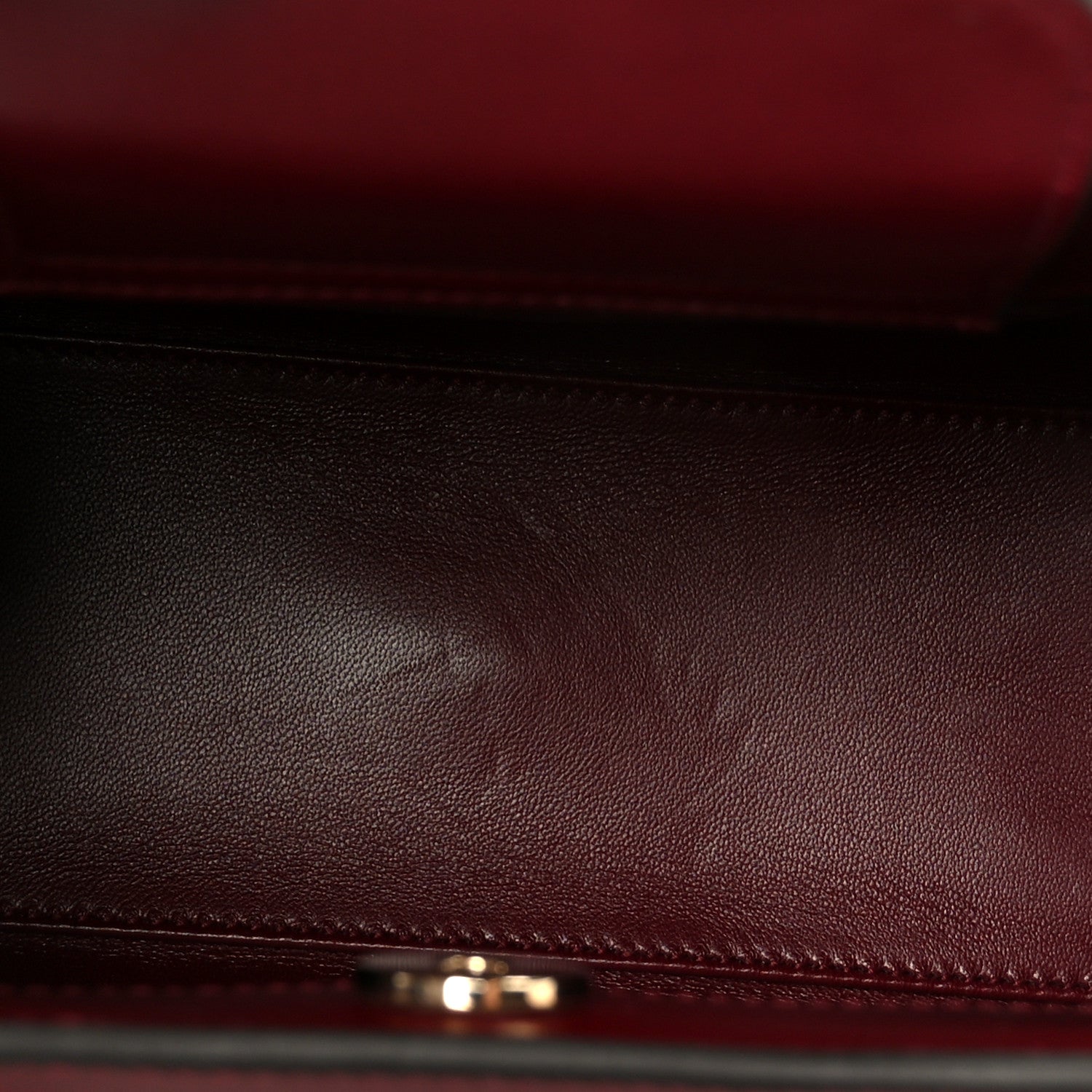 Sweetbread Calfskin Mini Diana Tote Bag Rosso Ancora