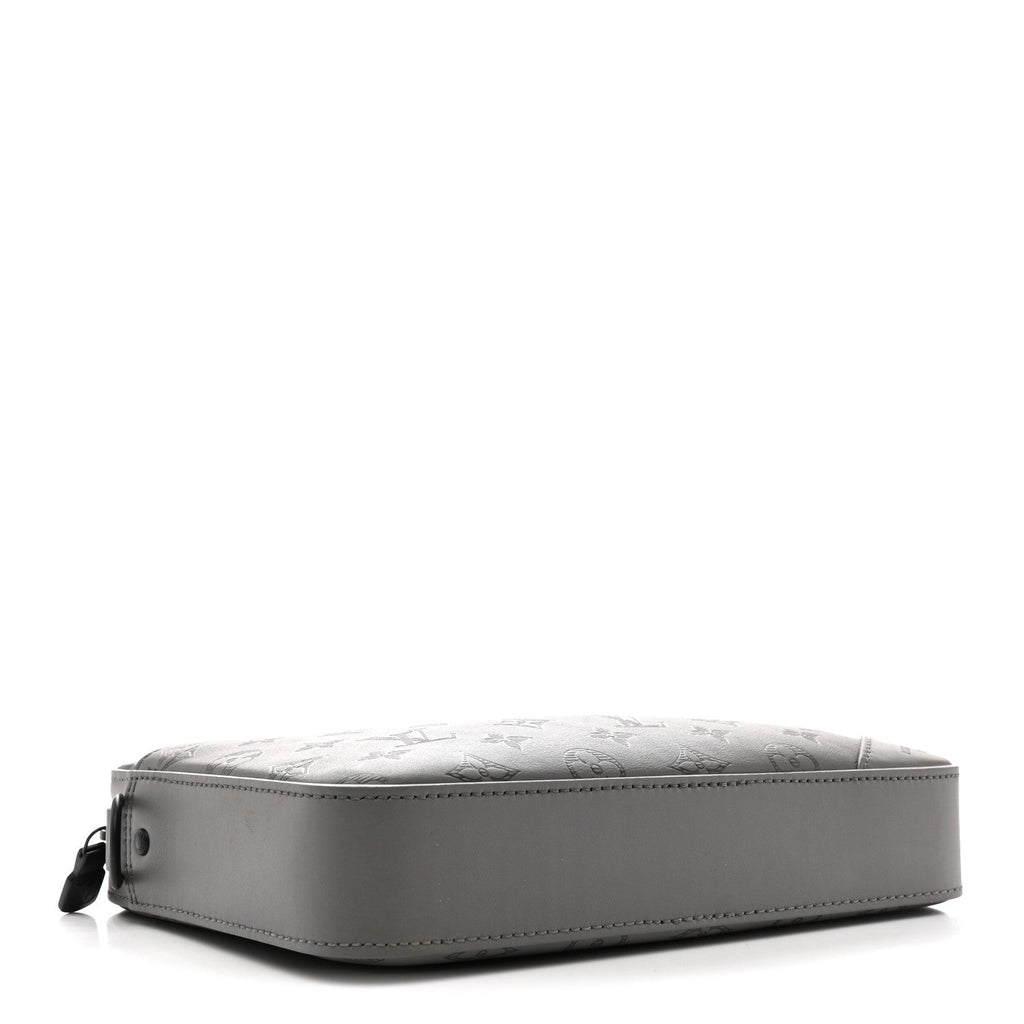 Calfskin Monogram Shadow Trio Messenger Anthracite Gray