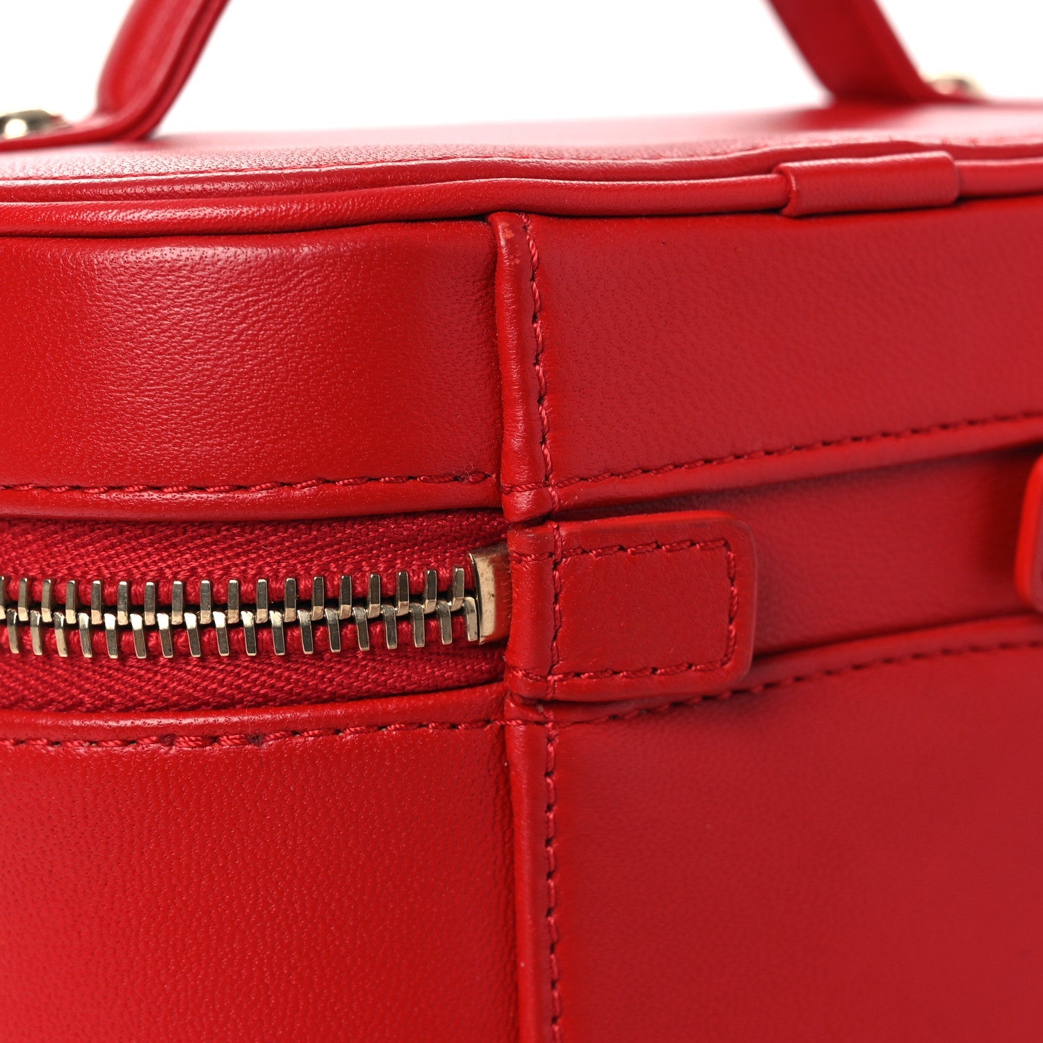 Lambskin Timeless Vanity Cosmetic Case Red