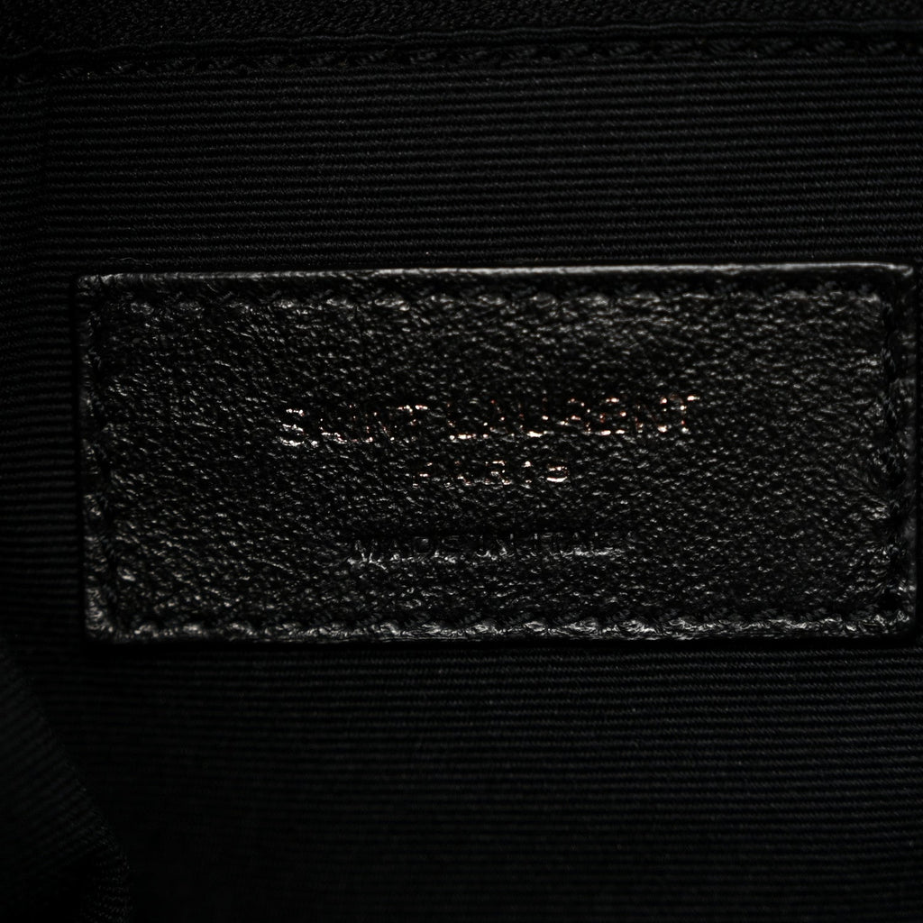 Crinkled Calfskin Matelasse Monogram Medium Niki Chain Satchel Black