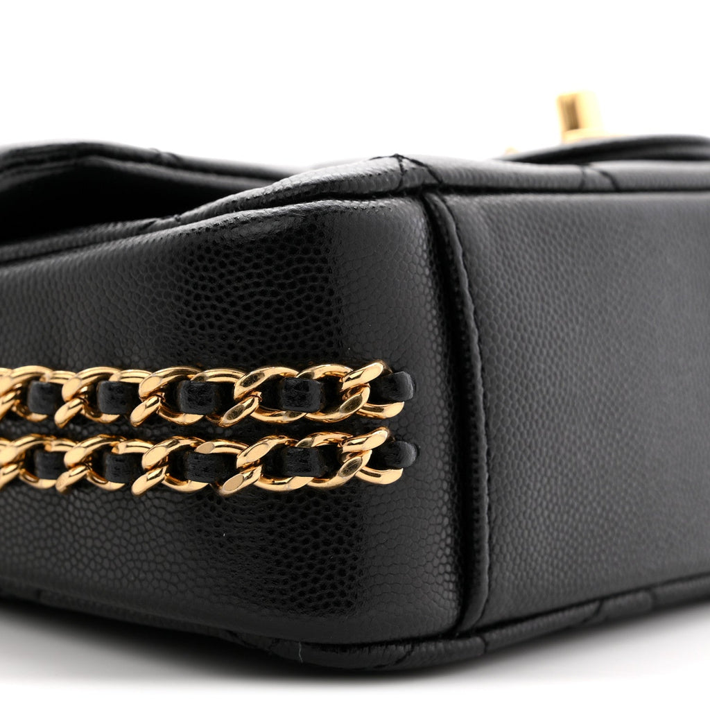 Caviar Quilted Mini CC You Flap Black