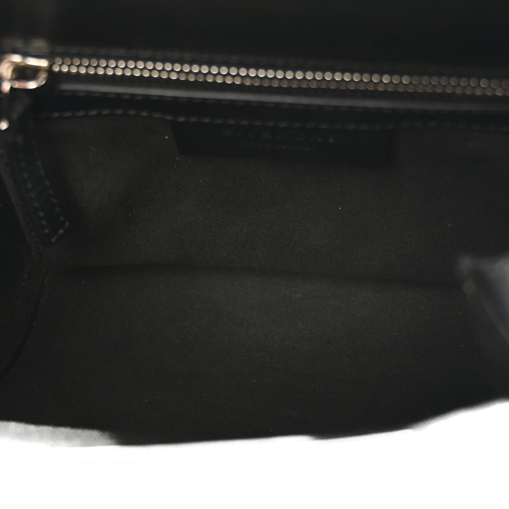 Calfskin Mini Pandora Box Logo Strap Crossbody Bag Black
