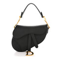 Grained Calfskin Mini Saddle Bag Black