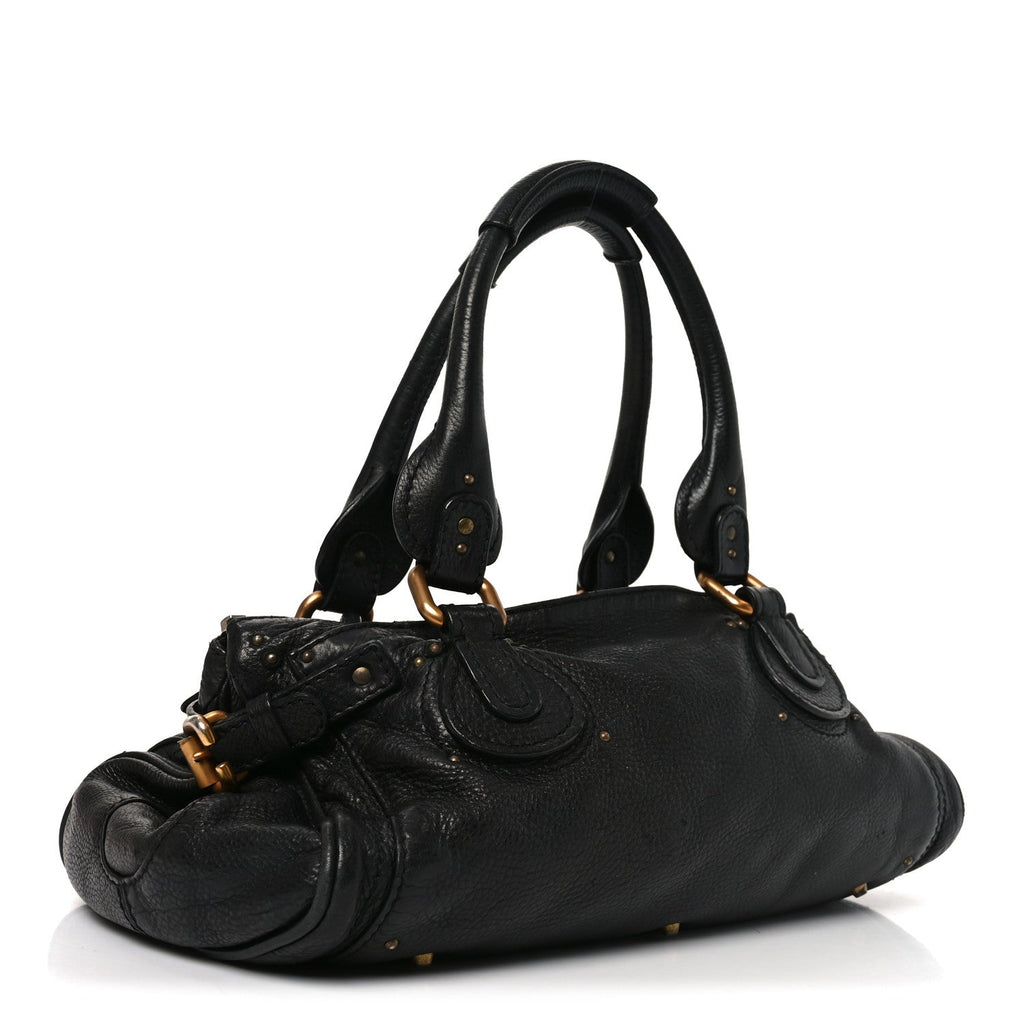 Calfskin Medium Paddington Satchel Black
