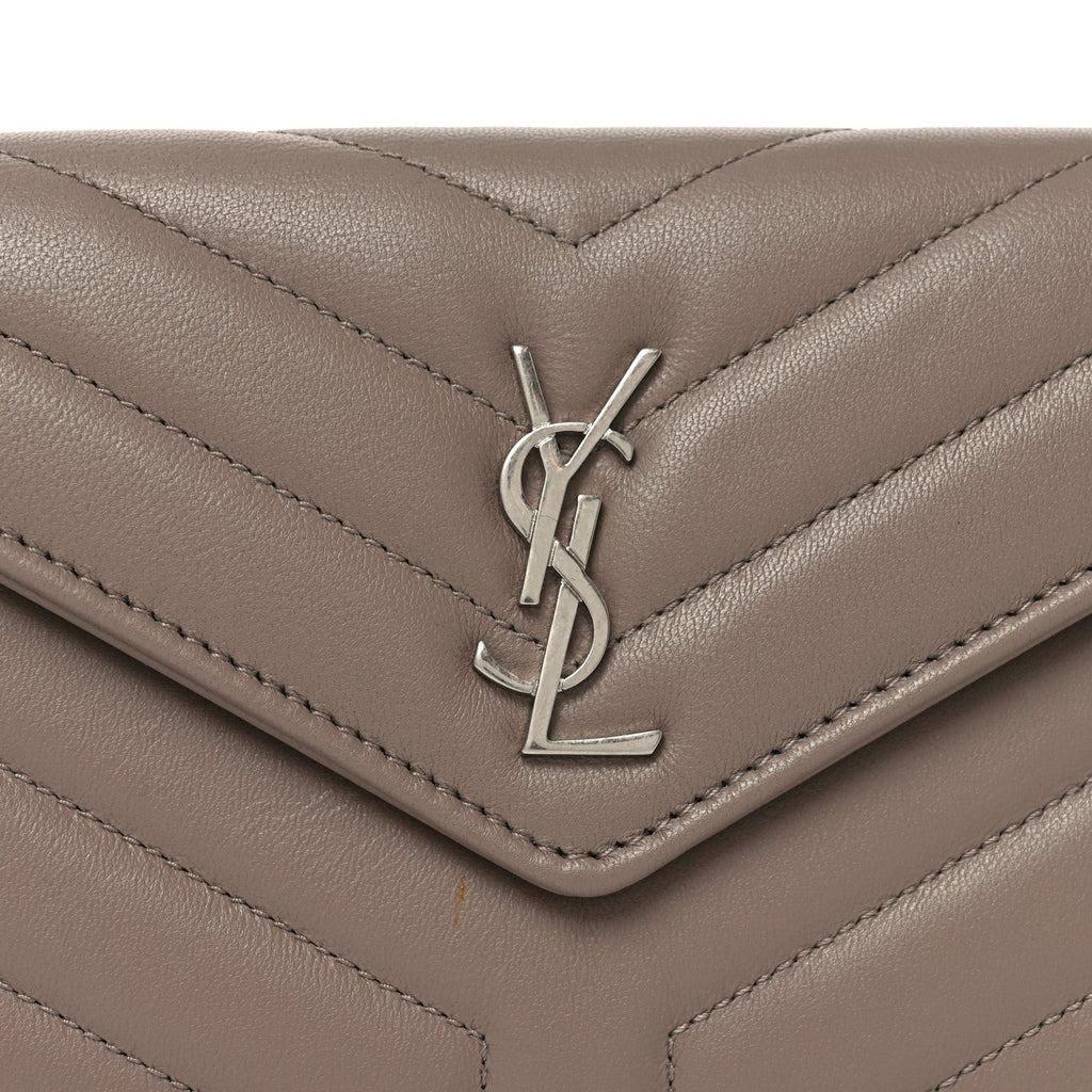 Lambskin Y Quilted Monogram Large Loulou Flap Wallet Mink