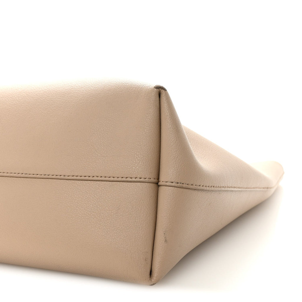 Calfskin Large Shopping Tote Dark Beige