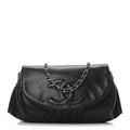 Lambskin Half Moon Wallet On Chain WOC Black