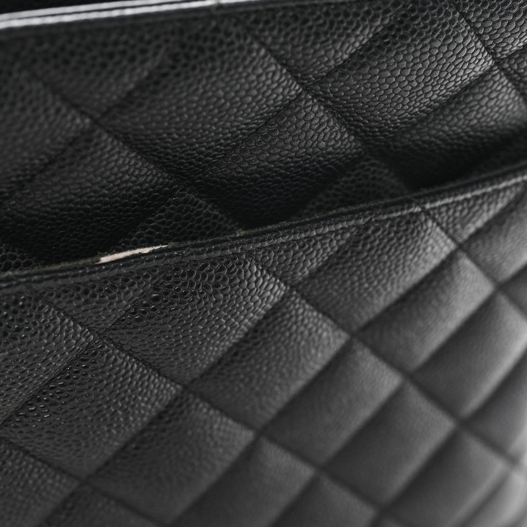 Caviar Quilted Medallion Tote Black