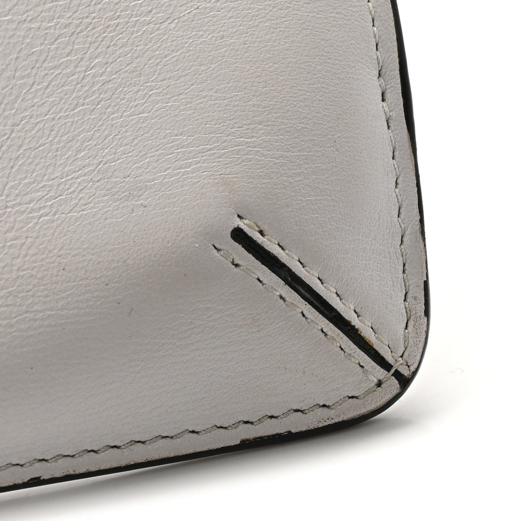 Calfskin Vlogo Envelope Clutch White