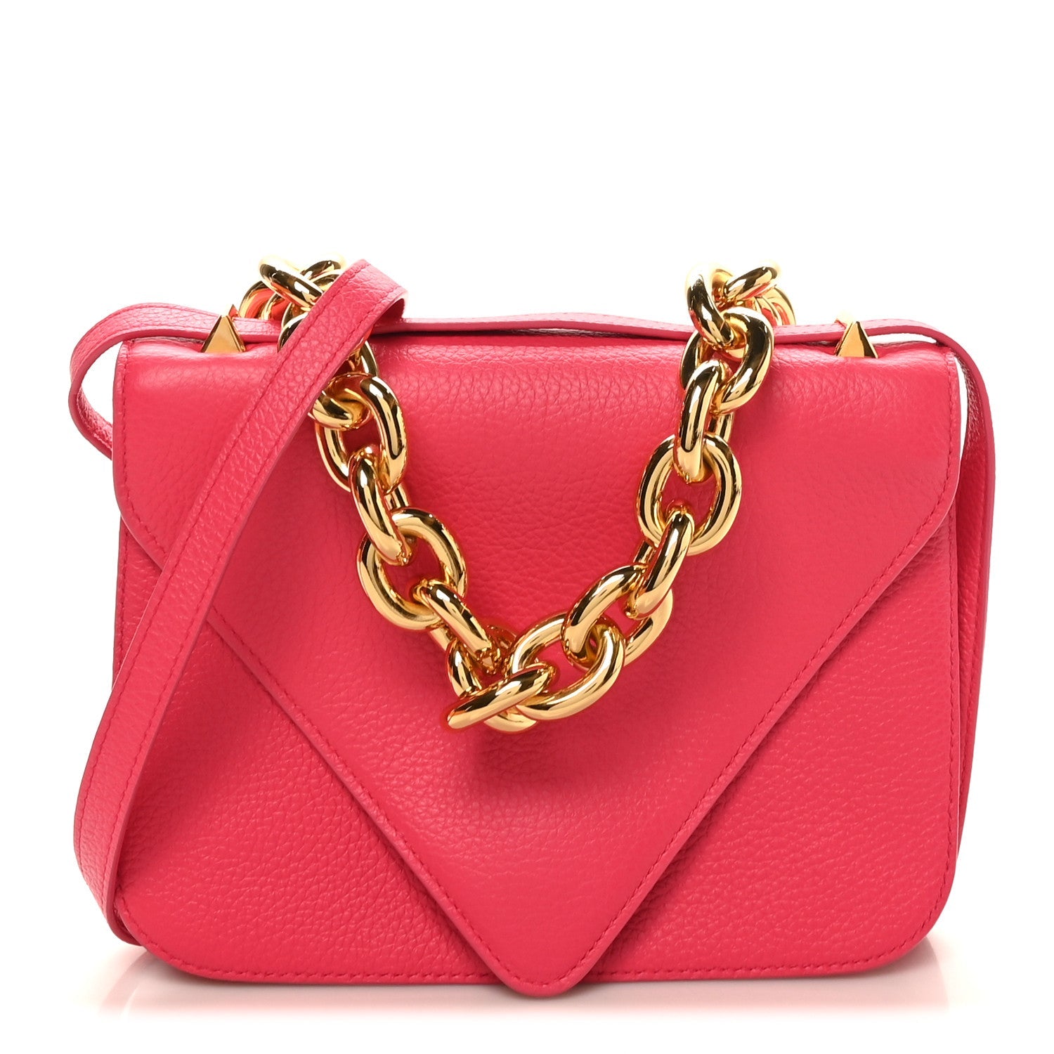 Calfskin Mount Envelope Bag Pink