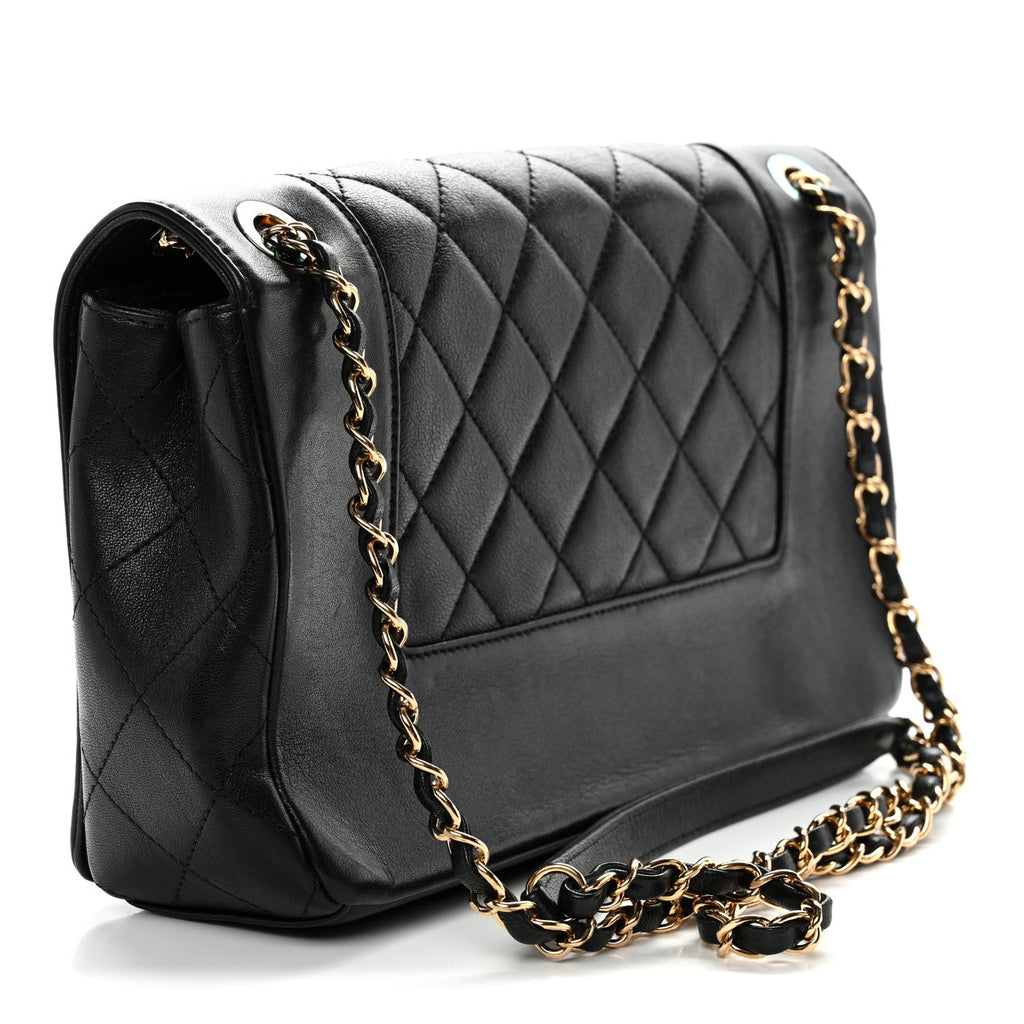 Sheepskin Quilted Vintage Mademoiselle Flap Black