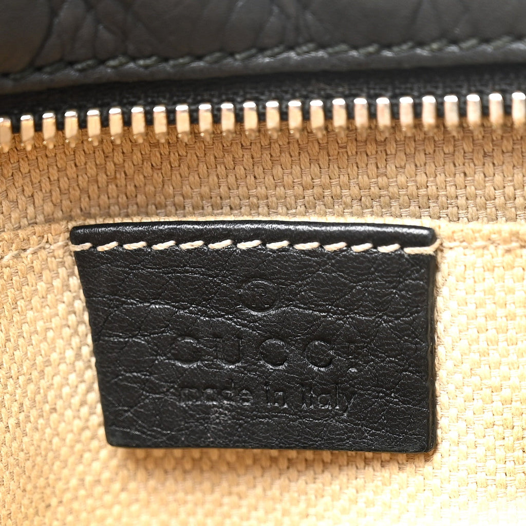 Pebbled Calfskin Small Soho Disco Bag Black