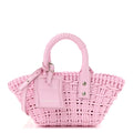 Faux Calfskin Braided Varnished XXS Bistro Basket Candy Pink