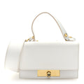 Calfskin Mini Skull Lock Shoulder Bag Deep Ivory