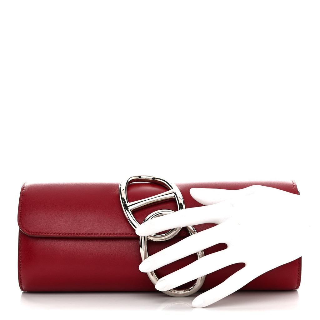 Tadelakt Egee Clutch Rouge Vif