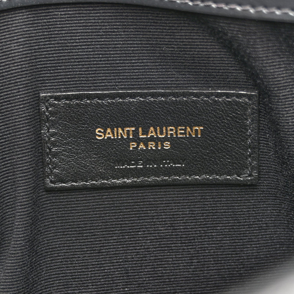 Smooth Shiny Calfskin Uptown Pouch Storm