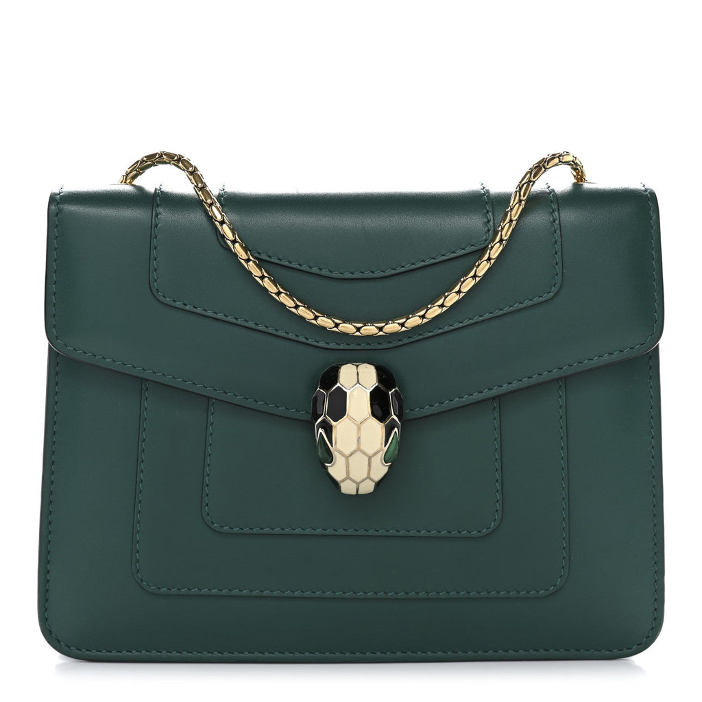Calfskin Small Serpenti Forever Snake Strap Crossbody Bag Emerald Green
