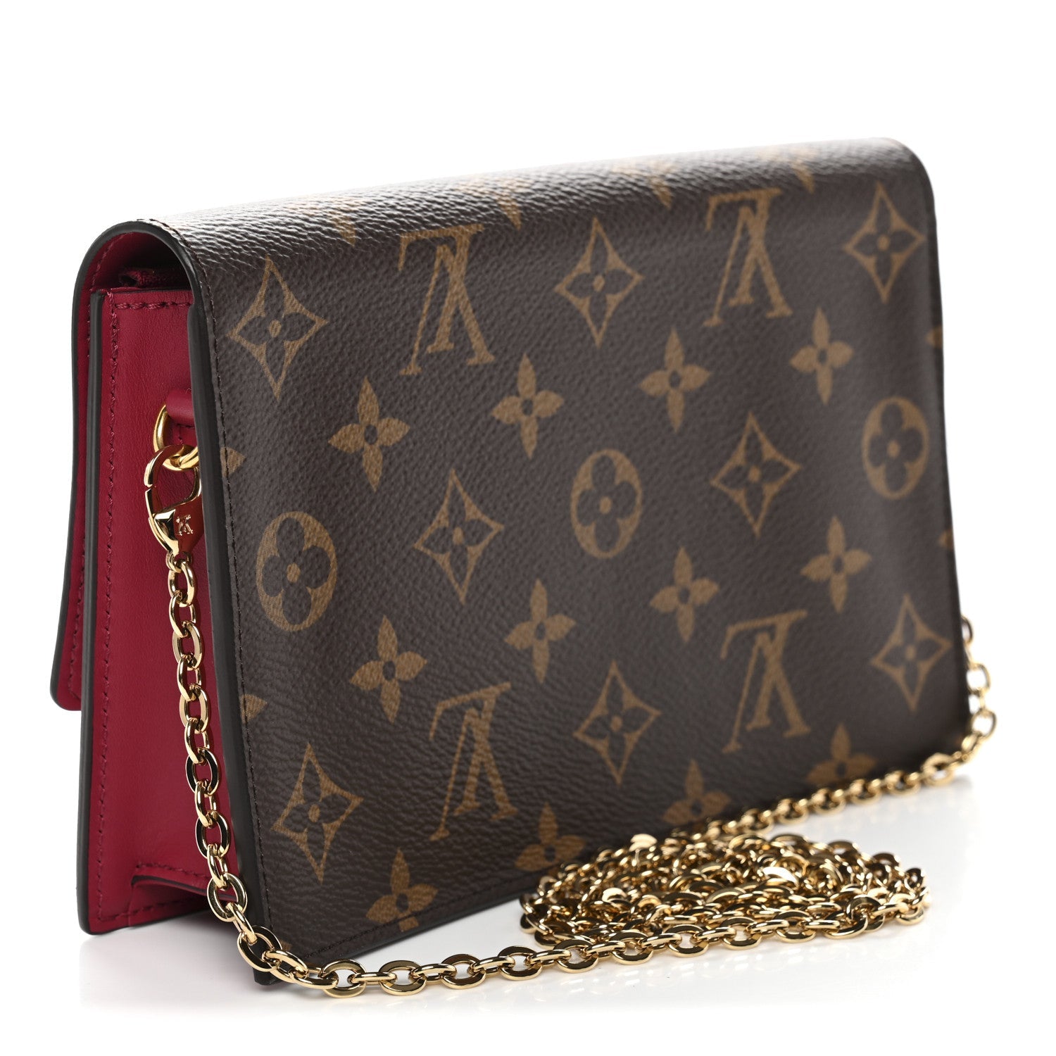 Monogram Flore Chain Wallet Fuchsia