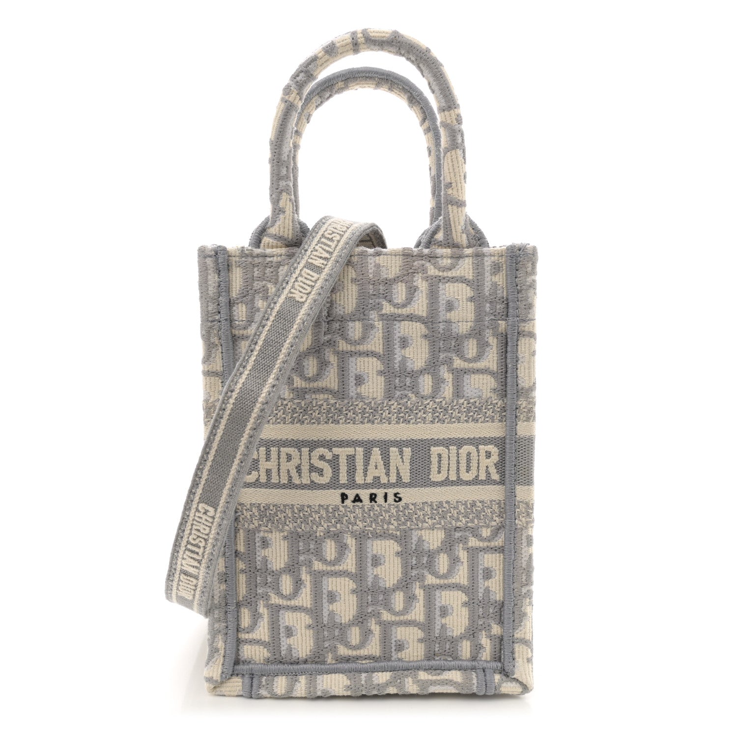 Oblique Mini Book Tote Phone Bag Grey