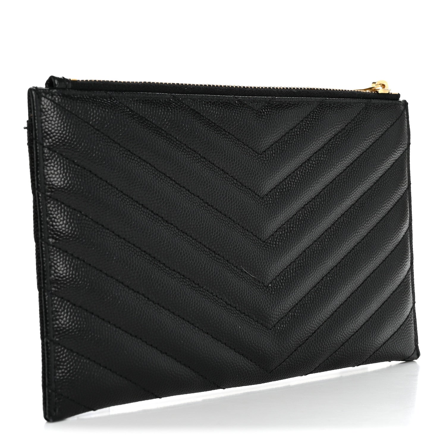 Grain De Poudre Chevron Monogram Bill Pouch Black