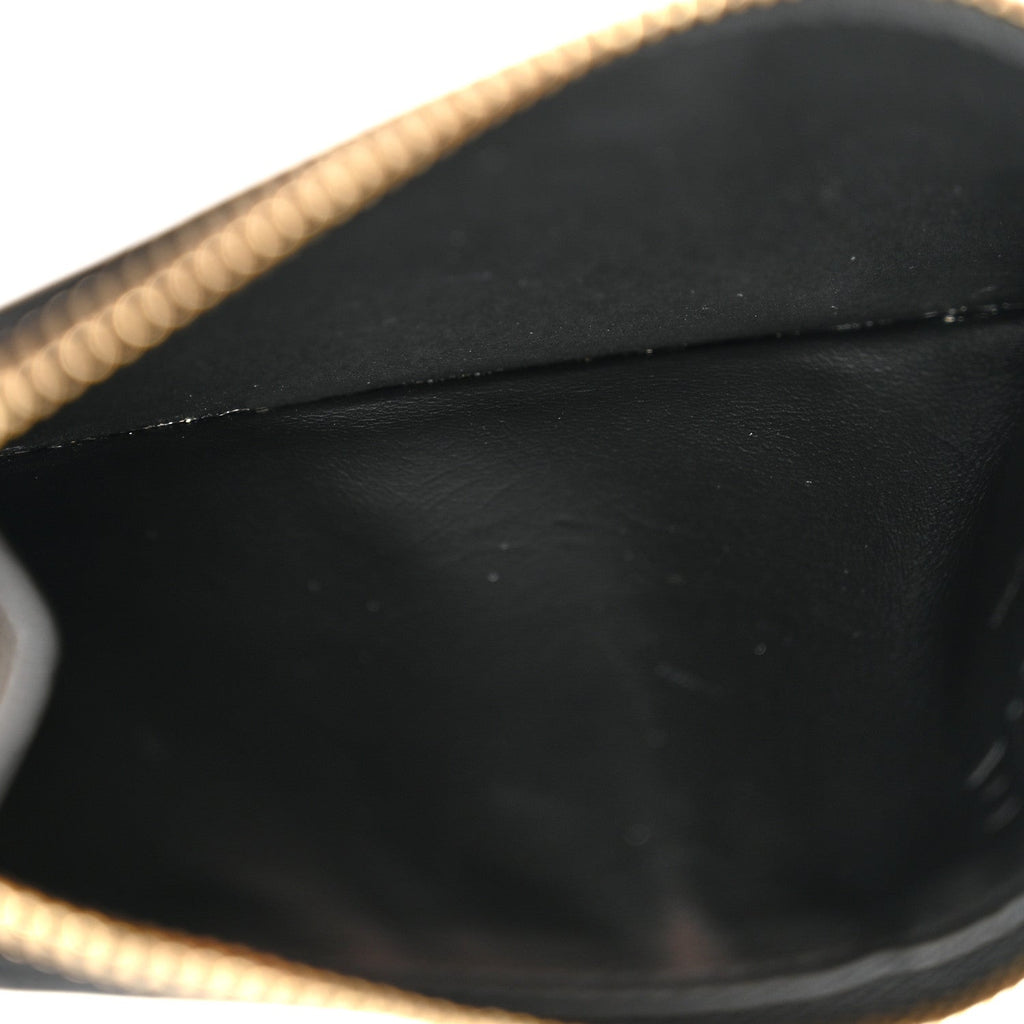 Calfskin Logo Coin  Holder Black