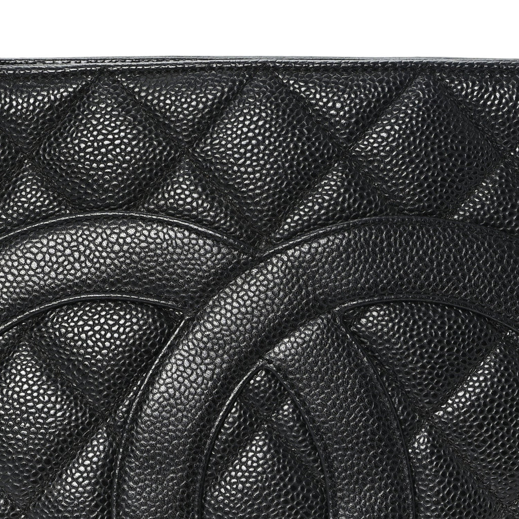 Caviar Quilted Medallion Tote Black