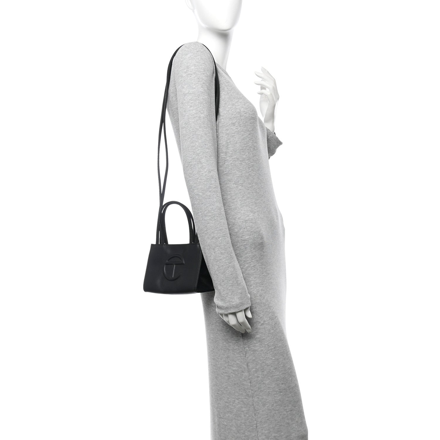 Vegan Leather Small Shopping Bag Black